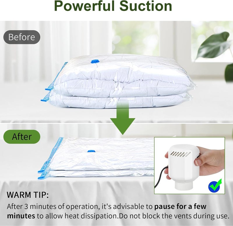 Lisacool Vacuum Pump for Storage Bags Electric Pump for Vacuum Storage Bags Space Saver Bag Portable Electric Pump - Image 5